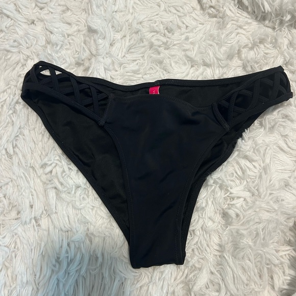 Victoria’s Secret Black Bikini Bottom with Lattice Detail - Picture 1 of 4